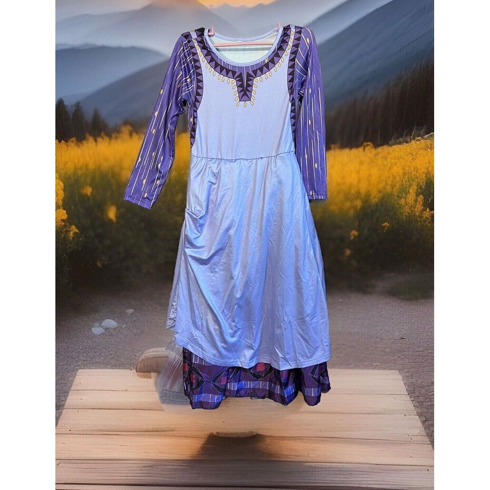 Disney Wish Asha Costume Dress Kids Size 130 Purple Long Sleeve‎ Princess Gown